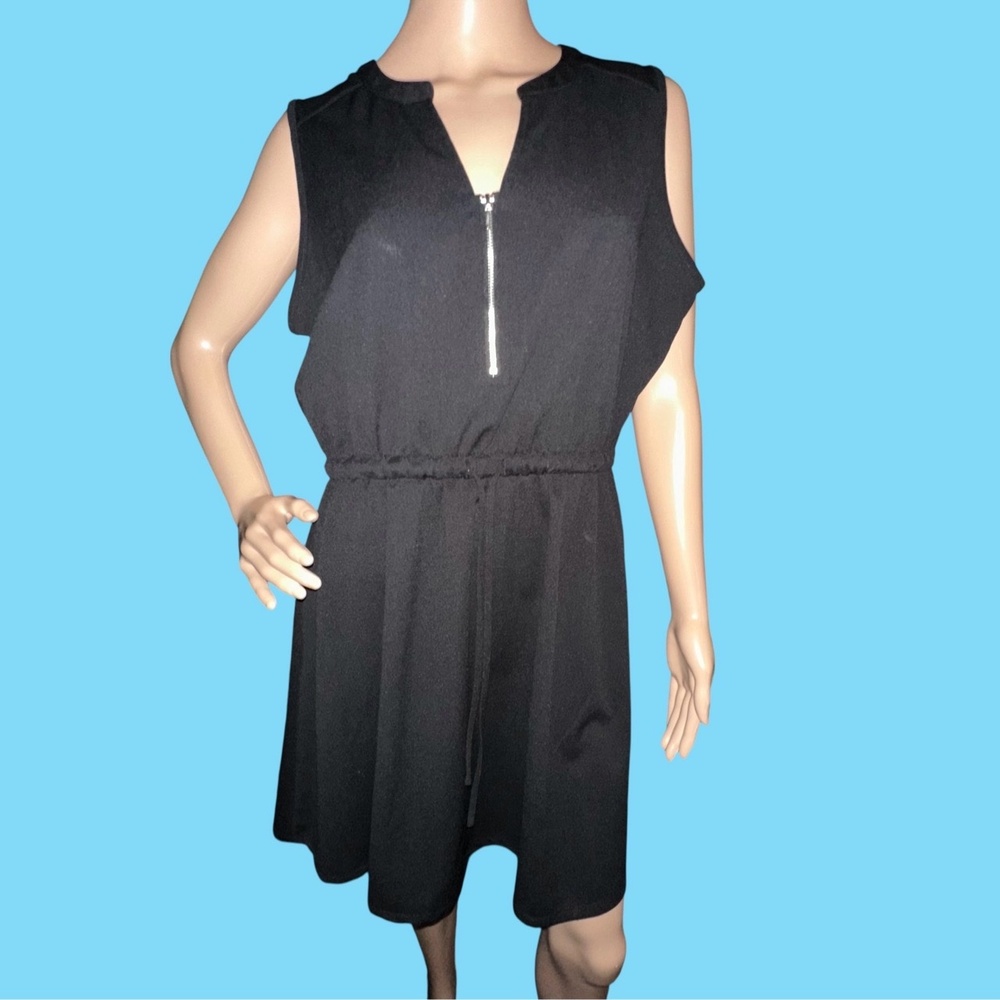 ❤️Maurices Black Sleeveless Zip Front Dress Size L